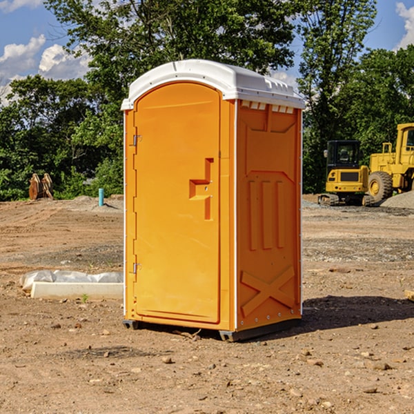 how often are the portable restrooms cleaned and serviced during a rental period in Republic